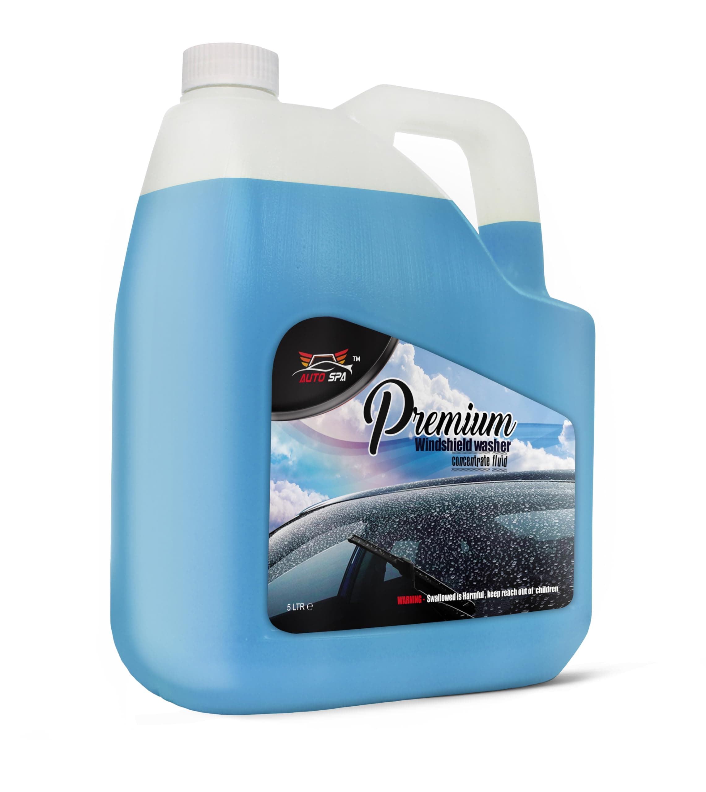 AUTO SPA Car Windshield Washer Fluid Liquid - 5LTR | Easy Mix Concentrate | Improves Night Vision | Crystal Clear Visibility For Long Drives | International Quality Standard | Anti-Freeze Properties