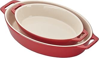 STAUBCeramics Oval Baking Dish Set, 2-piece, Cherry