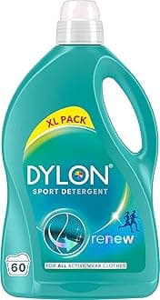 – Dylon Sport Detergent (60 Wash Loads), Liquid Laundry Detergent for Active Wear Clothes, Sport Detergent to Remove malodour, Keep Elasticity and renews in every wash with optimal results in 10 washes