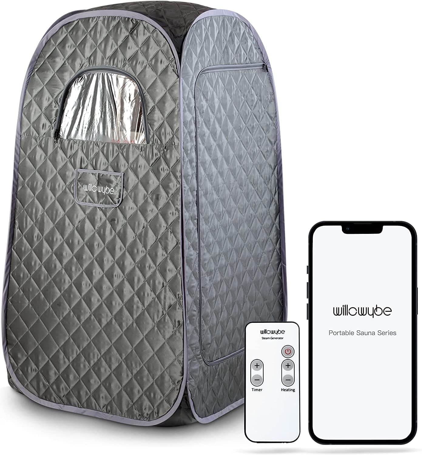 WILLOWYBE Portable Steam Sauna with Bluetooth Control, Steamer, Body Tent, Foldable Chair | Personal Home Spa | FCC Certified