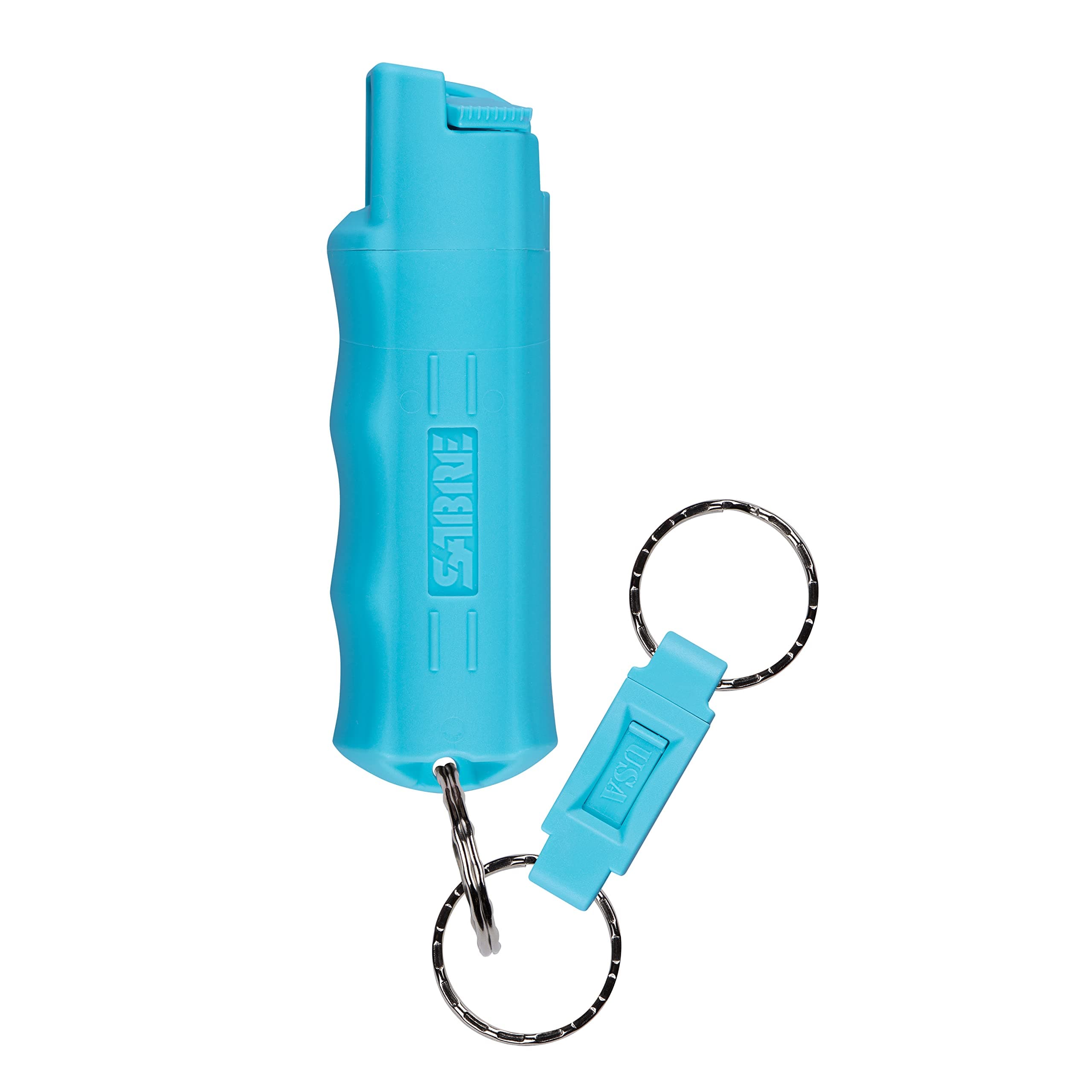 Pepper Spray - Quick Release Keychain for Easy Carry & Fast Access, Max Police Strength Self Defense OC Spray with UV Dye, 10 Sec. Spray Time, Finger Grip - Faster Aim, 0.54 fl oz,Secure Safety