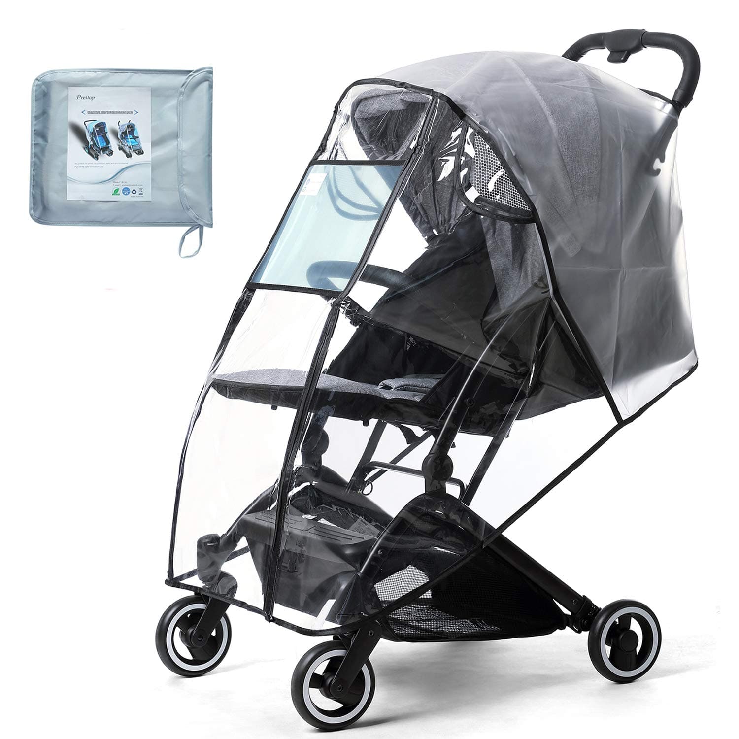 Stroller Rain Cover & Mosquito Net,Universal Baby Jeep Stroller, Protection Against Mosquitos,Clear Windproof Waterproof,Travel Umbrella Cover for Pram,Outdoor Use (Air Holes)