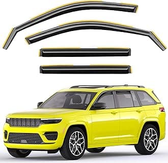 in-Channel Window Rain Guards Fit for Jeep Grand Cherokee 2-Row 2022-2025 (Not for L,Not for 3-Row) Extra Durable Window Deflectors Vent Visors Shades Visors Rain Guards -4 pcs