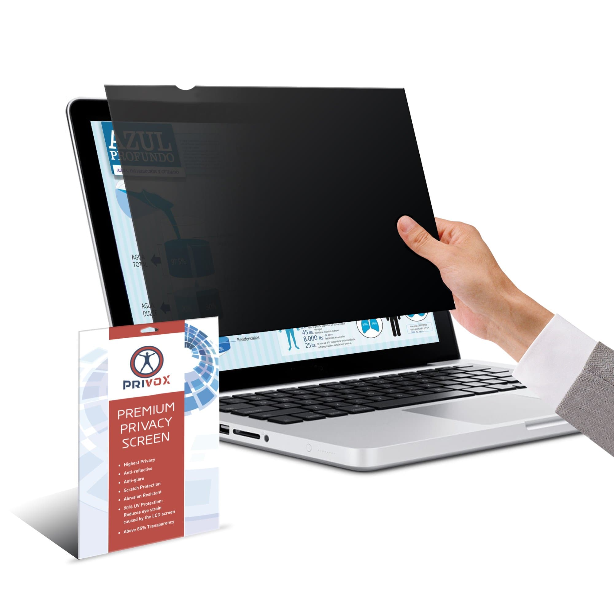 15.6" Laptop Privacy Screen Filter for 16:9 Widescreen Monitor - Premium Quality Anti-Glare Laptop Screen Protector- Anti-Scratch - UV and Blue Light Screen Protector