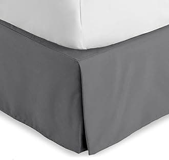 Bare Home Twin XL Bed Skirt - 15-Inch Tailored Drop Easy Fit - Bed Skirt for Twin Extra Long Beds - Center & Corner Pleats (Twin XL, Grey)