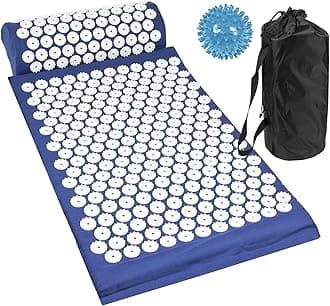Acupressure Mat with Pillow & Ball Acupuncture Pin Massage Set (Blue)