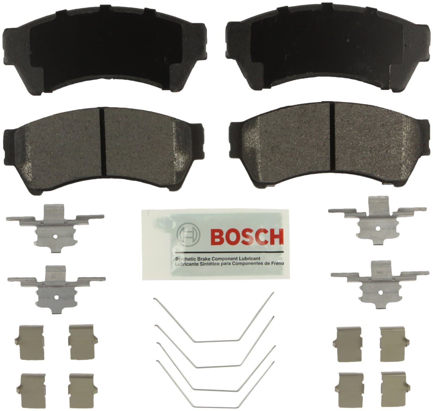 BE1164H Blue Ceramic Disc Brake Pad Set With Hardware - Compatible With Select Ford Fusion; Lincoln MKZ, Zephyr; Mazda 6; Mercury Milan; FRONT