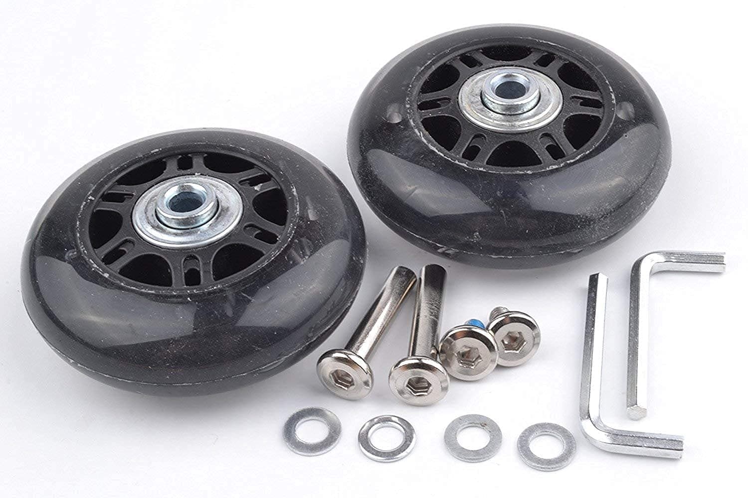 Luggage Suitcase Wheels Replacement Repair kit 1 Pair, Black