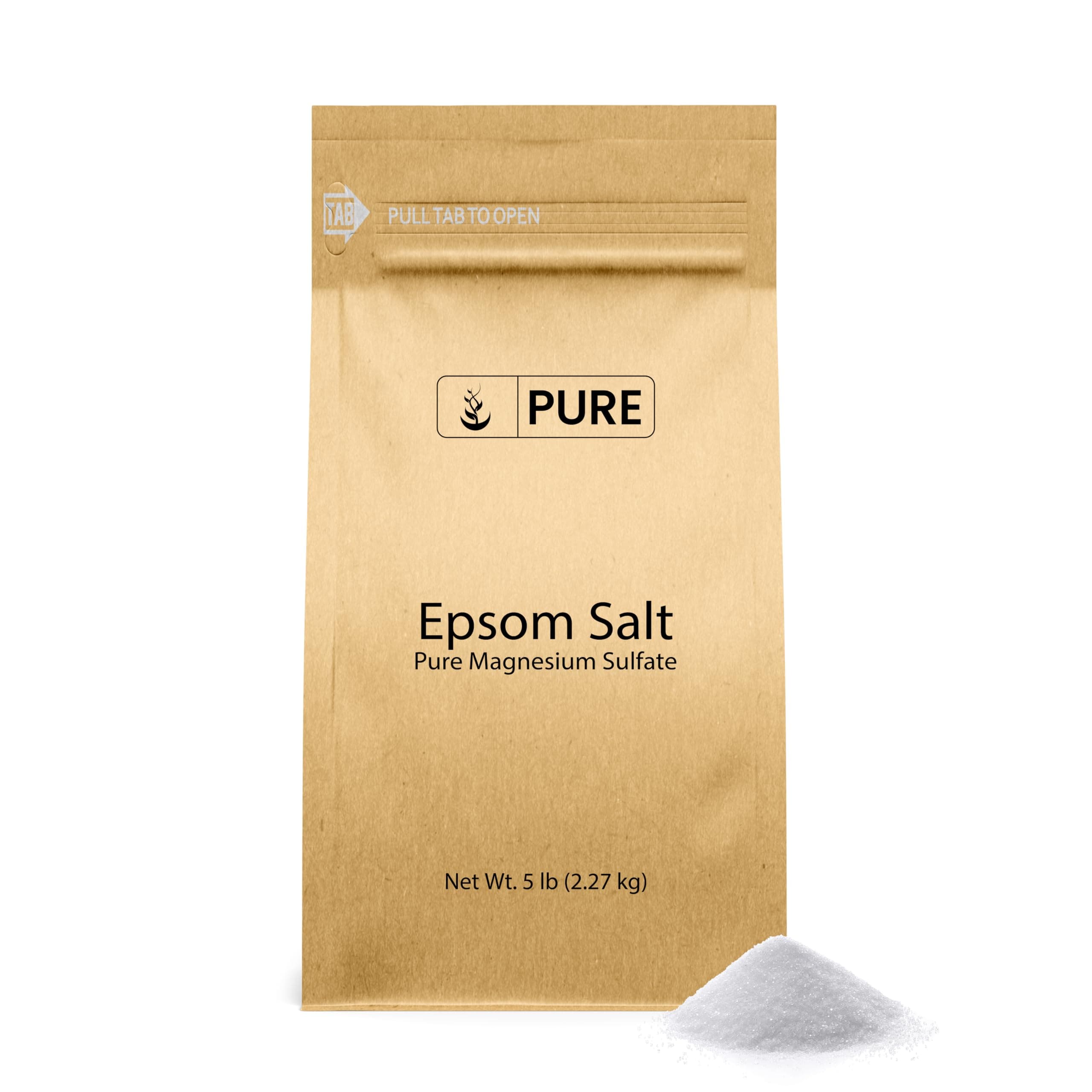 Epsom Salt Pure Magnesium Sulfate, Food Grade, Soaking Solution (5 Pound)