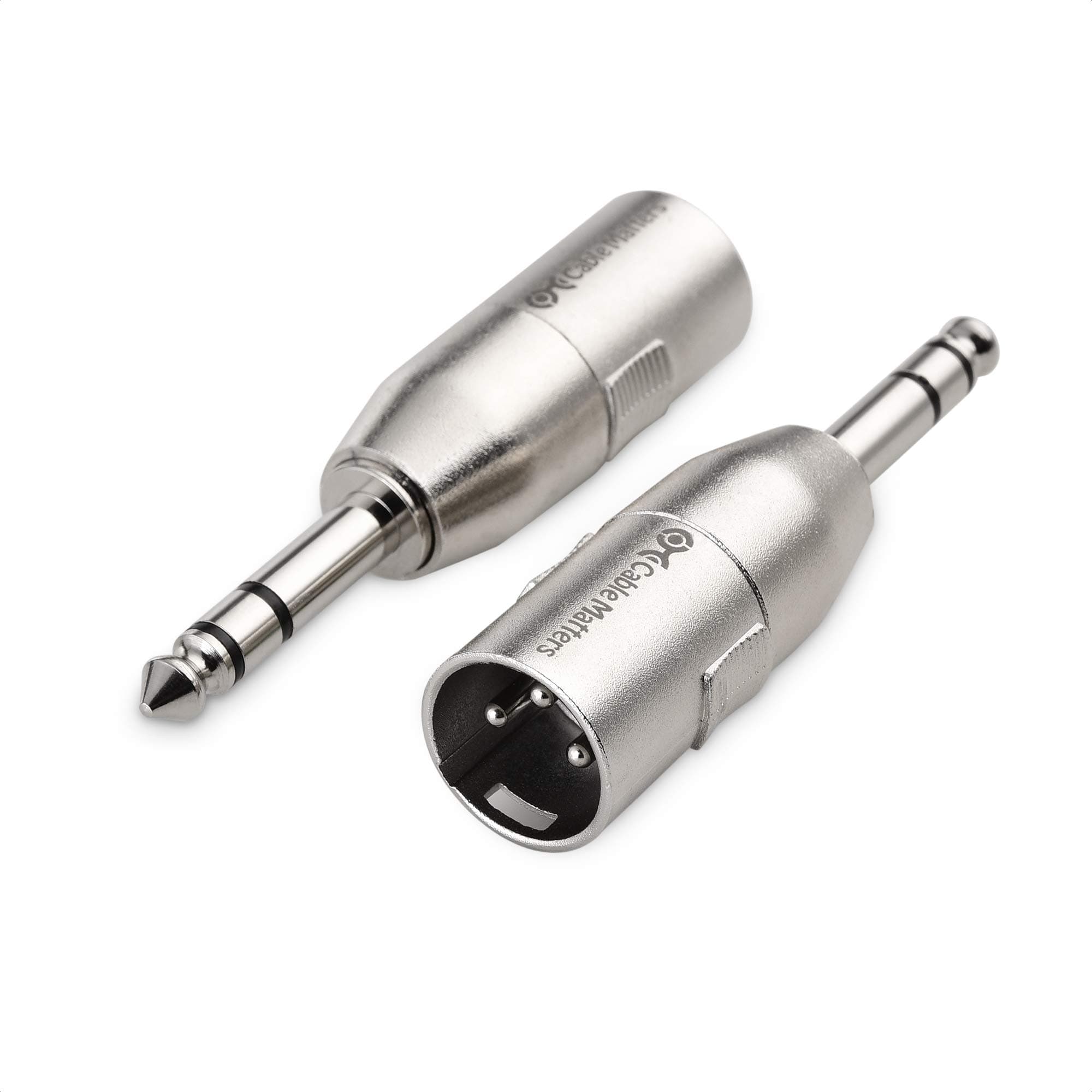 2-Pack 6.35mm 1/4 Inch TRS to XLR Adapter, Male to Male XLR to 1/4 Adapter