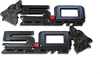 S650 Style Coyote 5.0" Fender Badges (Pair) (Blackout)