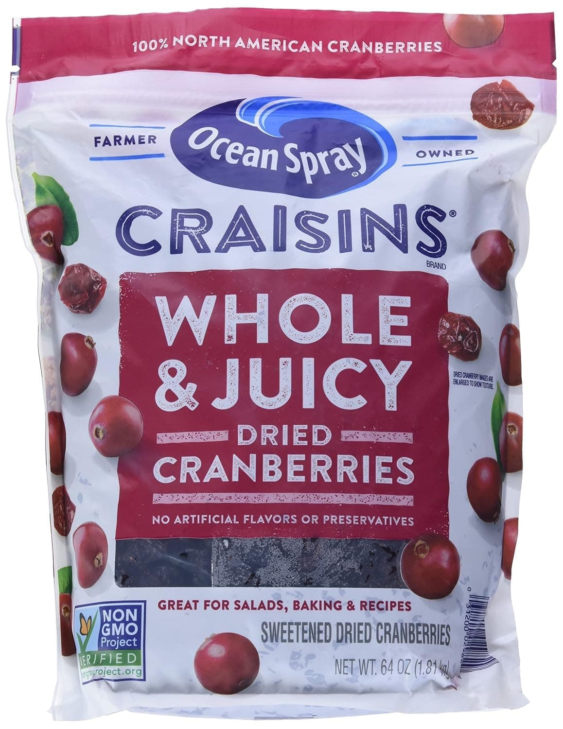 Ocean Spray Craisins Cranberry, 64 Oz