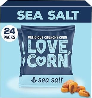 LOVE CORN Sea Salt | Delicious Crunchy Corn Snack | 24 x 20 bags | Low Sugar, Gluten Free, Vegan