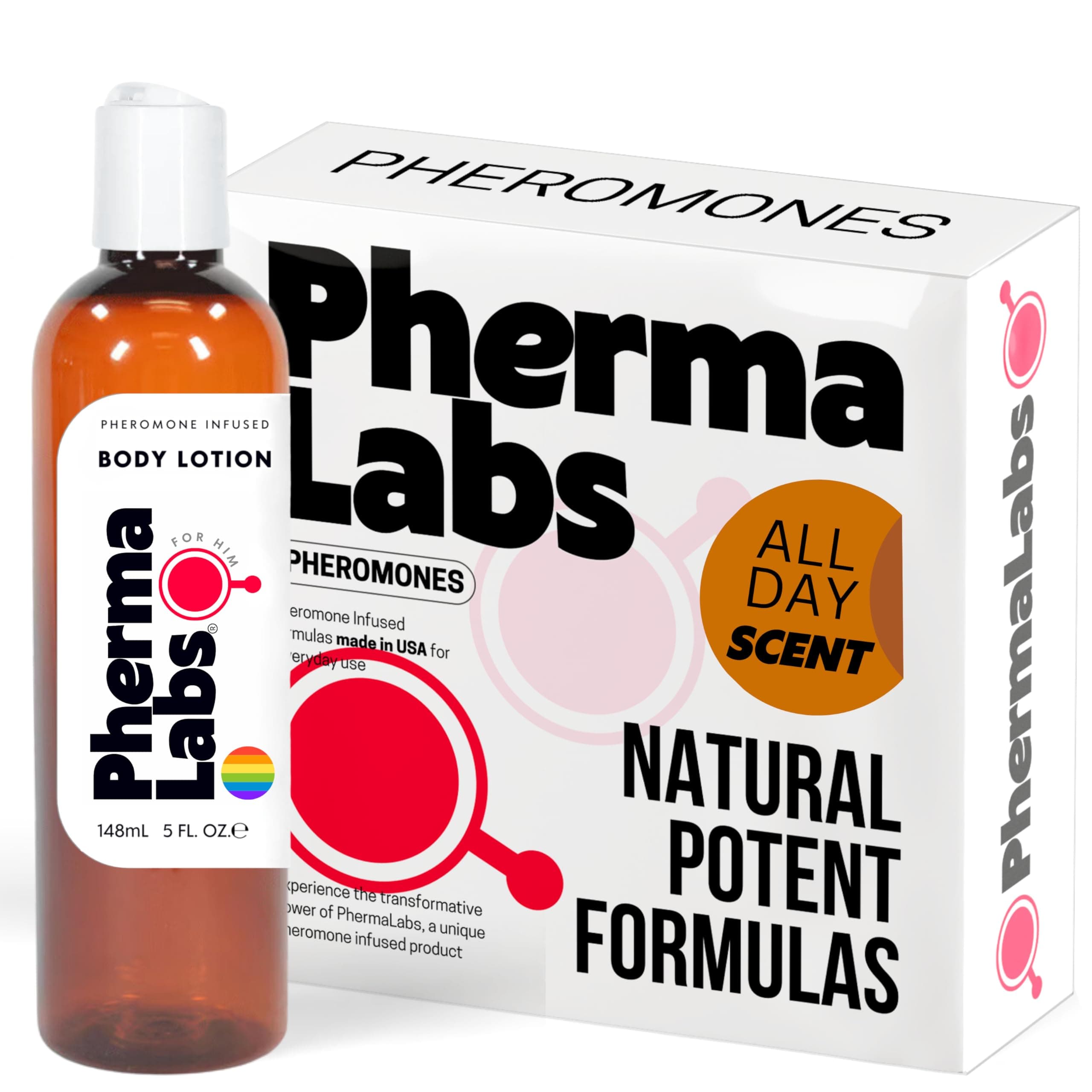 PHERMALABS Gay Pheromone Body Lotion for Men, 5 Fl Oz (5 Fl Oz, All Day Scent)