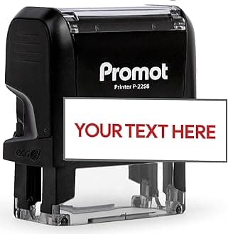 Promot One Line Custom Rubber Stamp - Self Inking Stamp - Choose Your Fonts and Color.