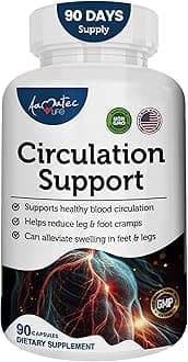 Blood Circulation Support Supplement for Arteries & Veins Health- Natural Cardiovascular Pills with L-Arginine, Ginger Root- Promotes Healthy Blood Flow & Heart Health- 90 Capsules