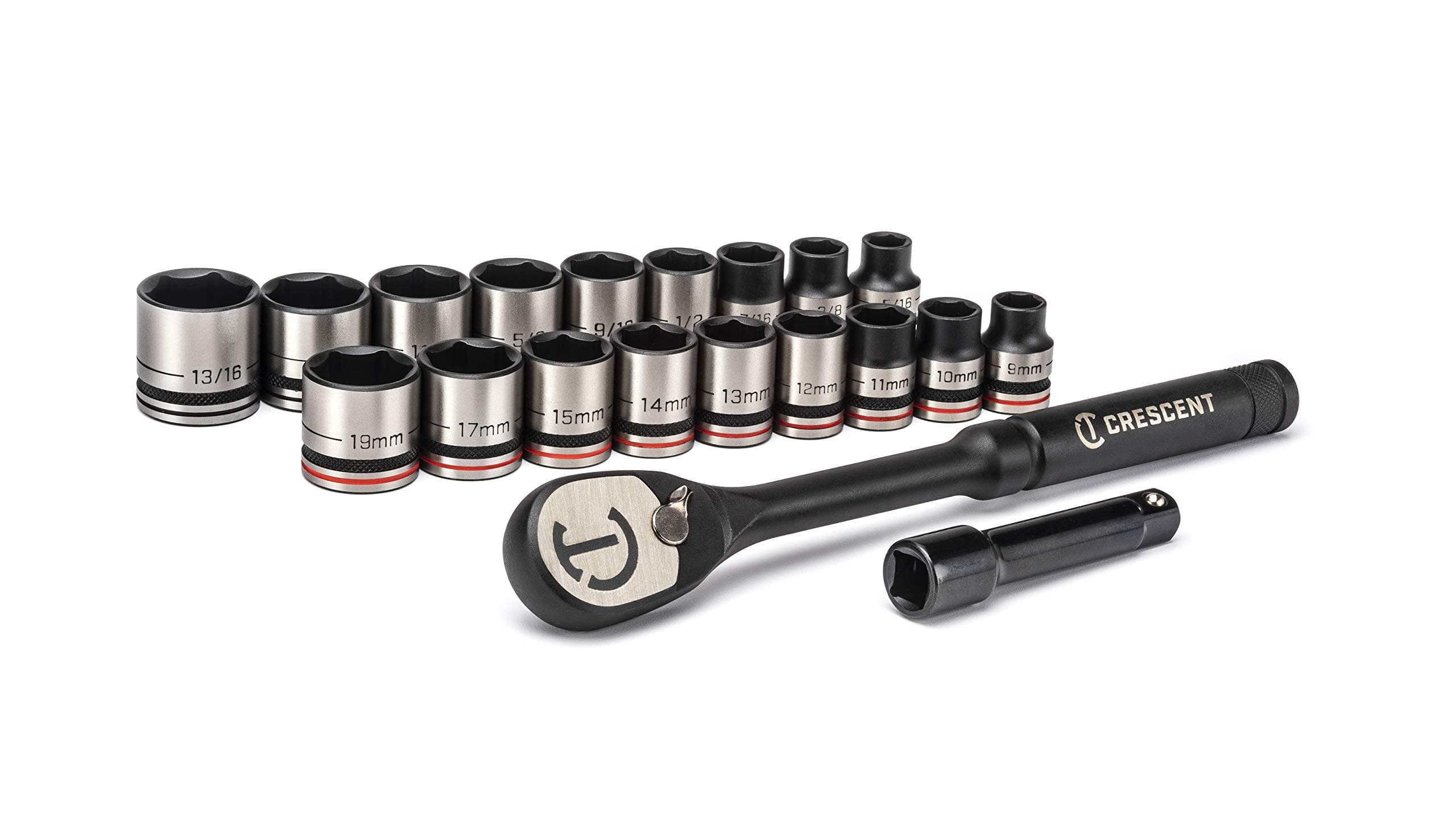 20 Piece X10 3/8" Drive 6 Point Standard SAE/Metric Mechanics Tool Set - CSWS38B