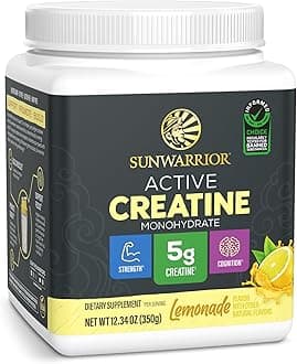 Creatine Monohydrate Powder Micronized PreWorkout Recovery Supplement Support Muscle Building Strength Training Cognition Vegan & Keto Friendly, Easily Mixes 50 Servings Lemonade Flavored
