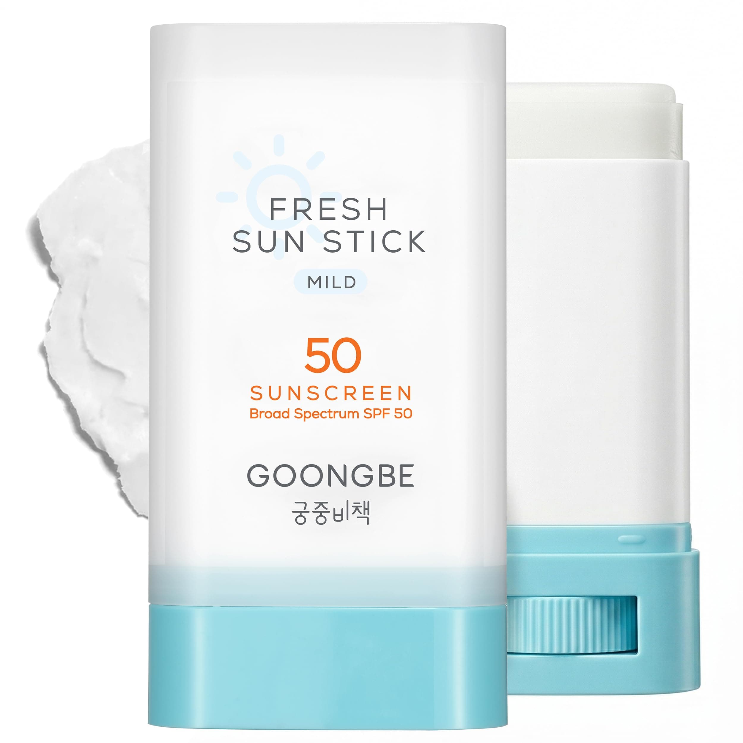 Fresh Sun Stick Mild SPF 50 - No White Cast Zinc Oxide Mineral Sunscreen Stick Balm - Non Greasy Soft Matte Finish - Travel Friendly for Babies, Kids & Adults - Vegan, Reef-Safe, 0.49oz.