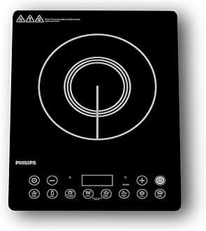 Philips HD4995/00 2100W Induction Cooktop With Soft Touch Panel | 11 Preset Menus | 3Yrs Warranty On Coil, black and blue