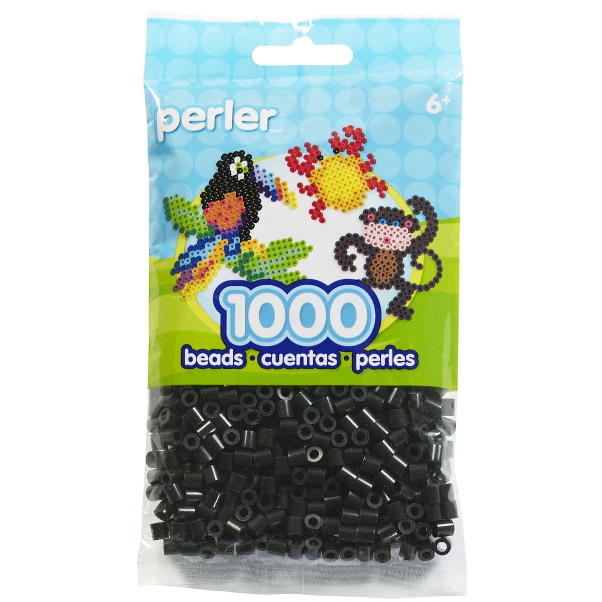 Perler Black Beads for Kids Crafts, 1000 pcs