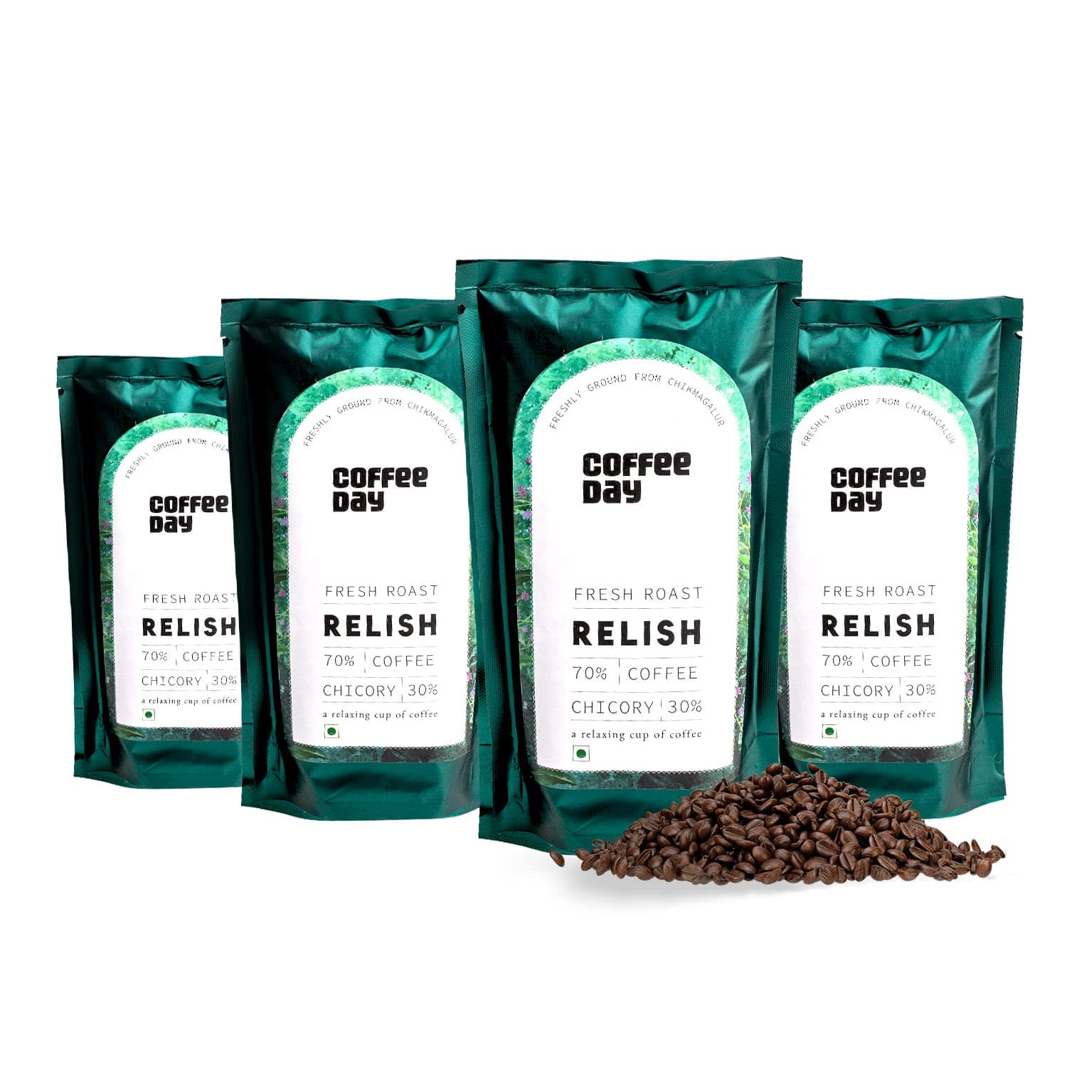 - Relish 70% & 30% Chicory Packet - 200Gm Each (Pack Of 4) | Medium To Dark Roast | South Indian Filter Coffee | Fresh From Chikmagalur Factory