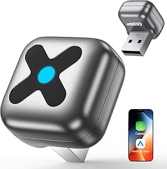 Wireless CarPlay Adapter for iPhone Apple—𝐔𝐥𝐭𝐫𝐚 𝐌𝐢𝐧𝐢, 𝟐𝟎𝟐𝟓 𝟐-𝐢𝐧-𝟏 Android Auto Adapter, Convert Wired to Car Play Wireless, Zero Latency for iOS 10+ & Android 11+, GPS System