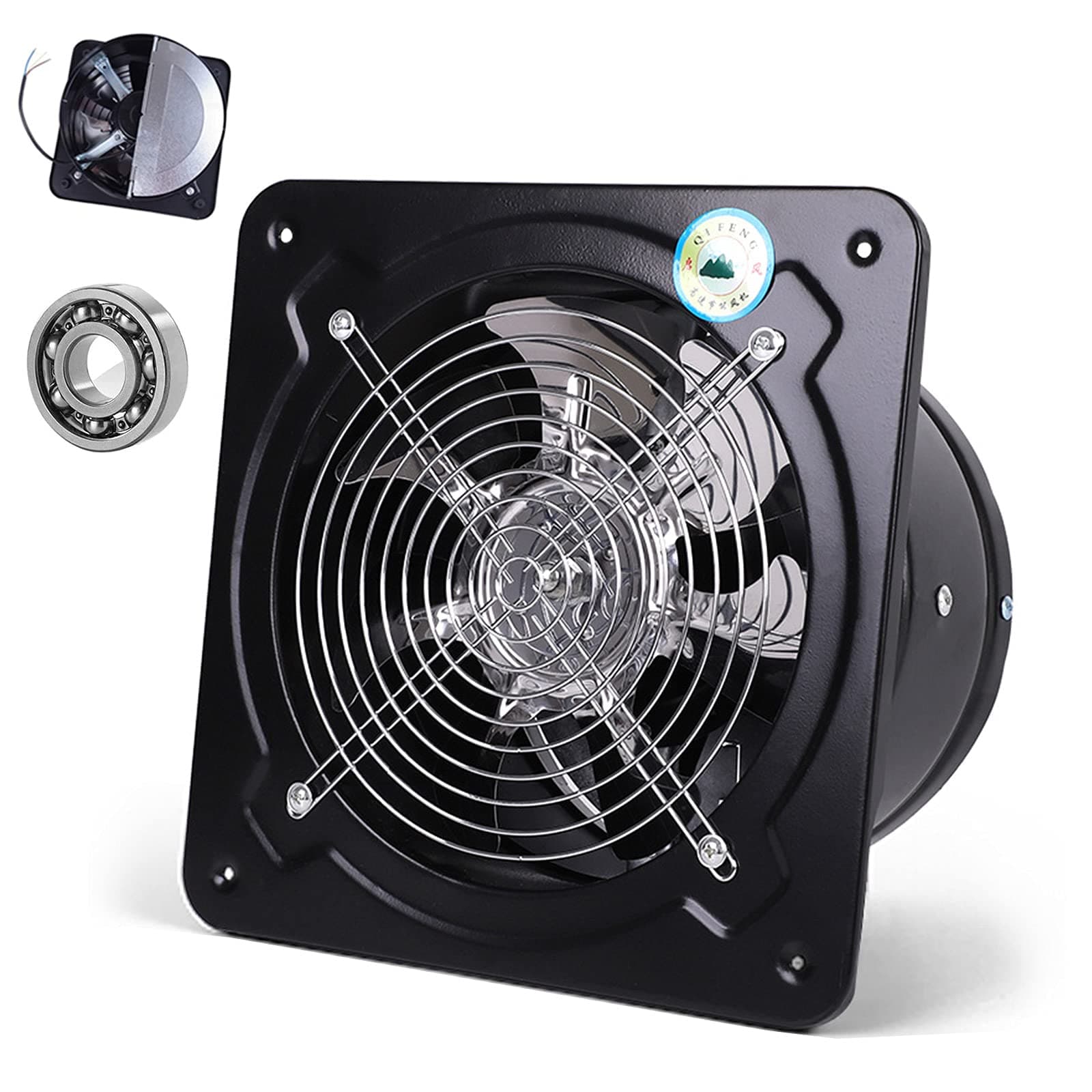 6"/7"/8"/10"/12" Wall Mounted Exhaust Fan Low Noise Extractor Ventilator Fan With Double Ball Bearing And Metal Body And Blades Fit For Home Bathroom Kitchen Ventilation