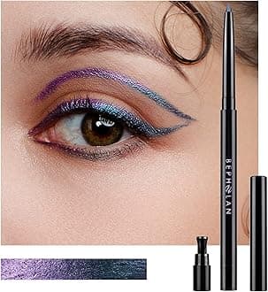 Eyeliner Pencil,Purple Eyeliner,Colored Eyeliners,Metallic Eyeliner,Blue Purple Shifting Colors Glitter Waterproof Eyeliner,24h Long-Lasting Pen,Purple-Blue (NORTHERN LIGHT)