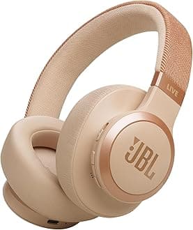 Live 770NC - Wireless Over-Ear Headphones with True Adaptive Noise Cancelling with Smart Ambient, Up to 65 Hours of Battery Life, Comfort-fit Fabric Headband & Carrying Pouch (Sandstone)