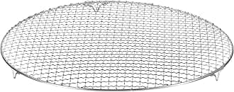 HARFINGTON Round Cooking Rack 16.7-inch 201 Stainless Steel Cross Wire Barbecue Grill Net with 20mm Legs for Cooking Baking Steaming BBQ