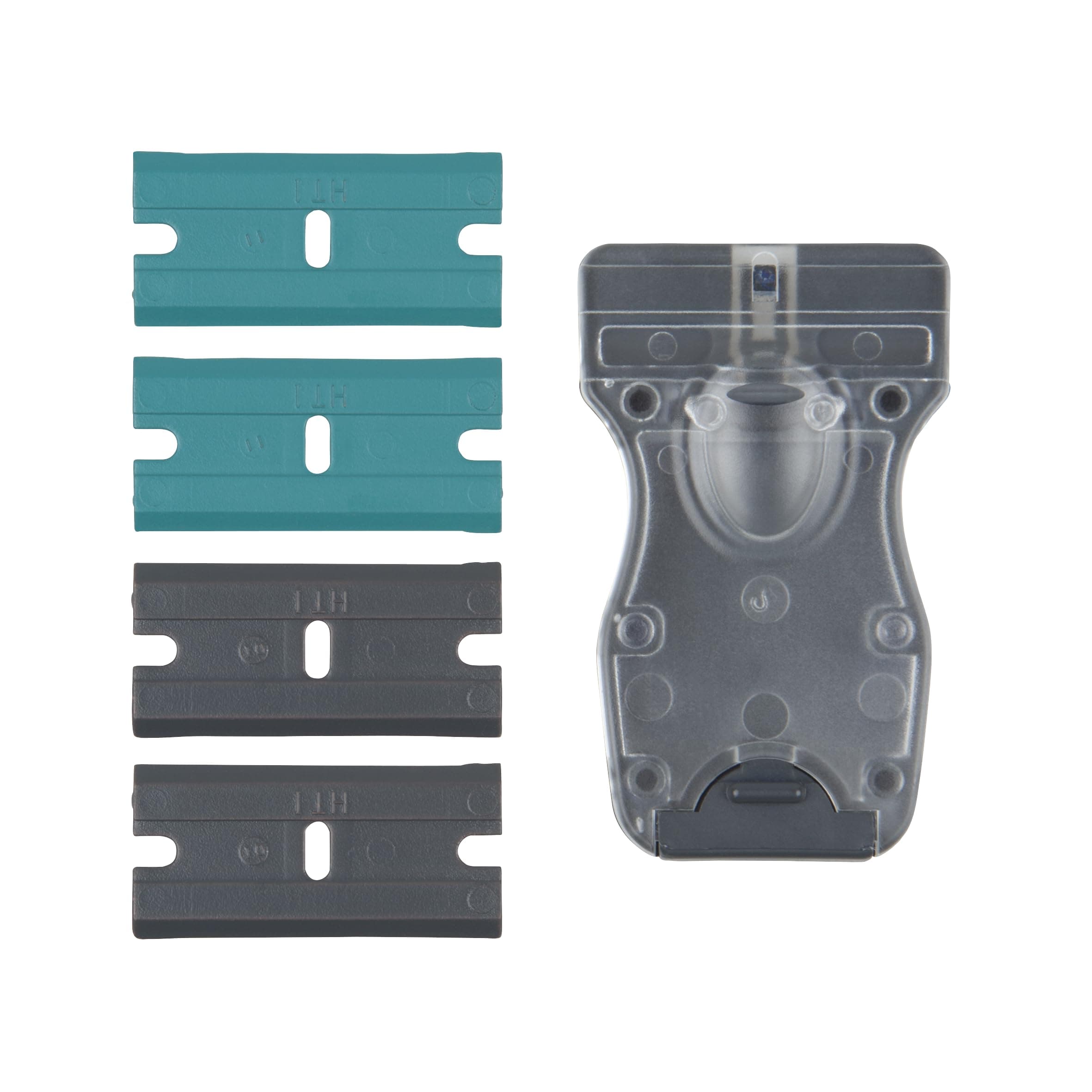 wolfcraft Scraper with Plastic Blades - 4287000 - for Cleaning Sensitive Surfaces - Including 4 Blades