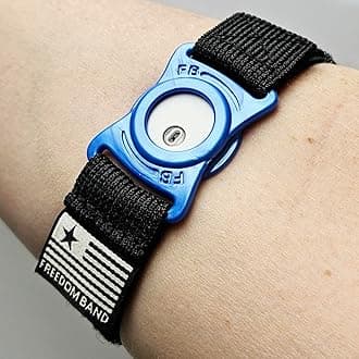 Freedom Band 4-18" Inch Adjustable for Freestyle Libre 3 : Transmitter Protection Sensor Cover Arm & Leg -No More Adhesive Patches (4-18" Active , Black) (Dark Blue)