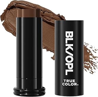 BLK/OPL Skin Perfecting Foundation Stick, SPF 15 Buildable & Blendable Face Foundation Makeup with Matte Finish - Full Coverage, Color Correcting & Sculpting - Hypoallergenic (Ebony Brown)