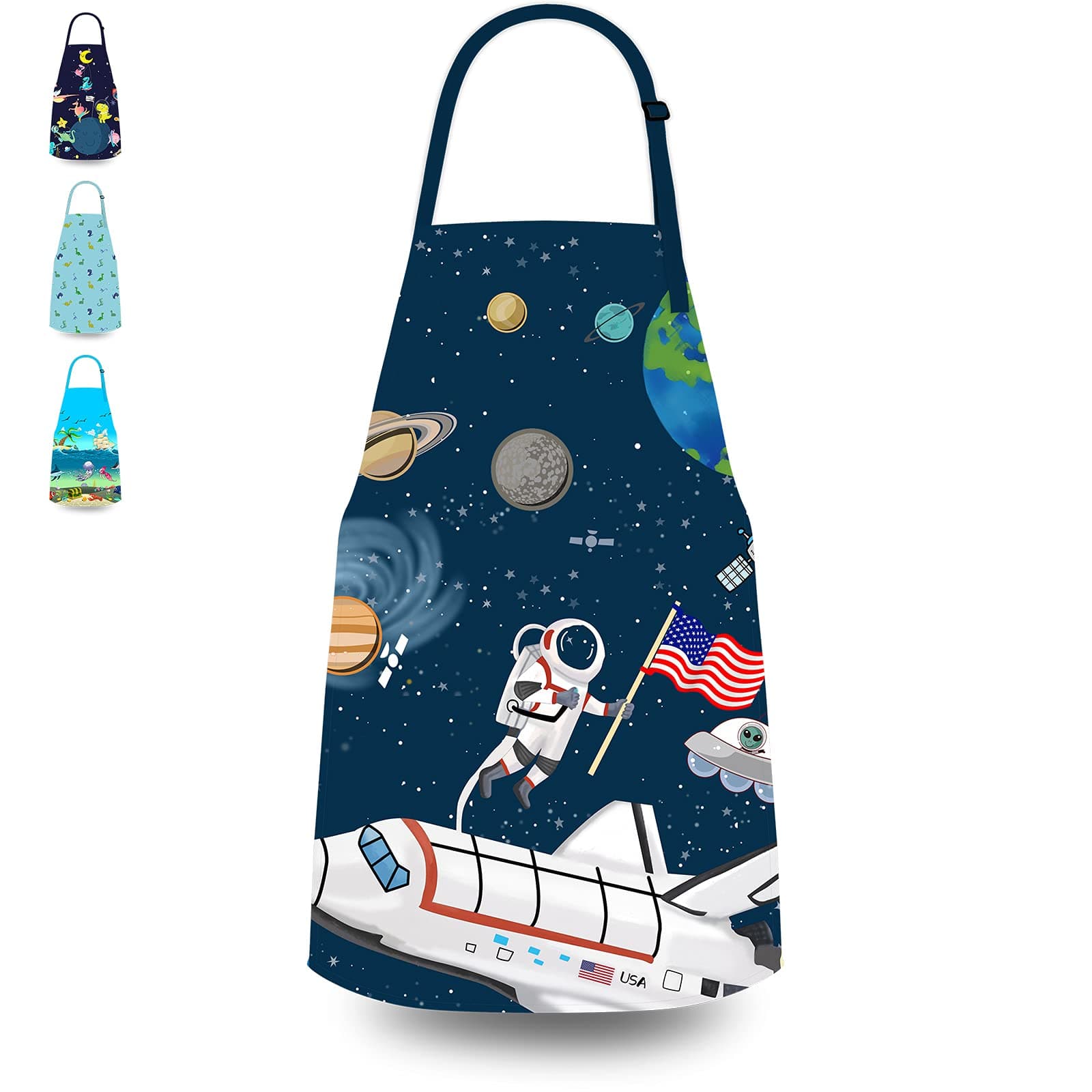 Kids Apron for Boys, Unisex Apron With Adjustable Neck strap, Kitchen Bib Apron for Cooking Painting Baking