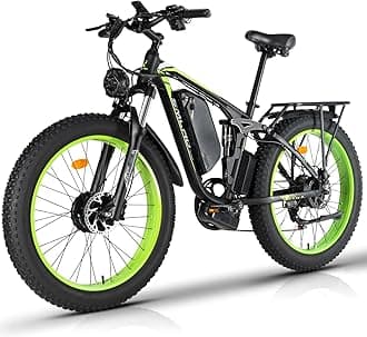 Smlro V3 Plus Electric Bicycle 2000W Dual Motor Ebike 48V 22.4Ah Mountain Snow E Bike 35MPH Electric Bicycle 26" Fat Tire 7 Speed MTB for Trail Riding Excursion Commute