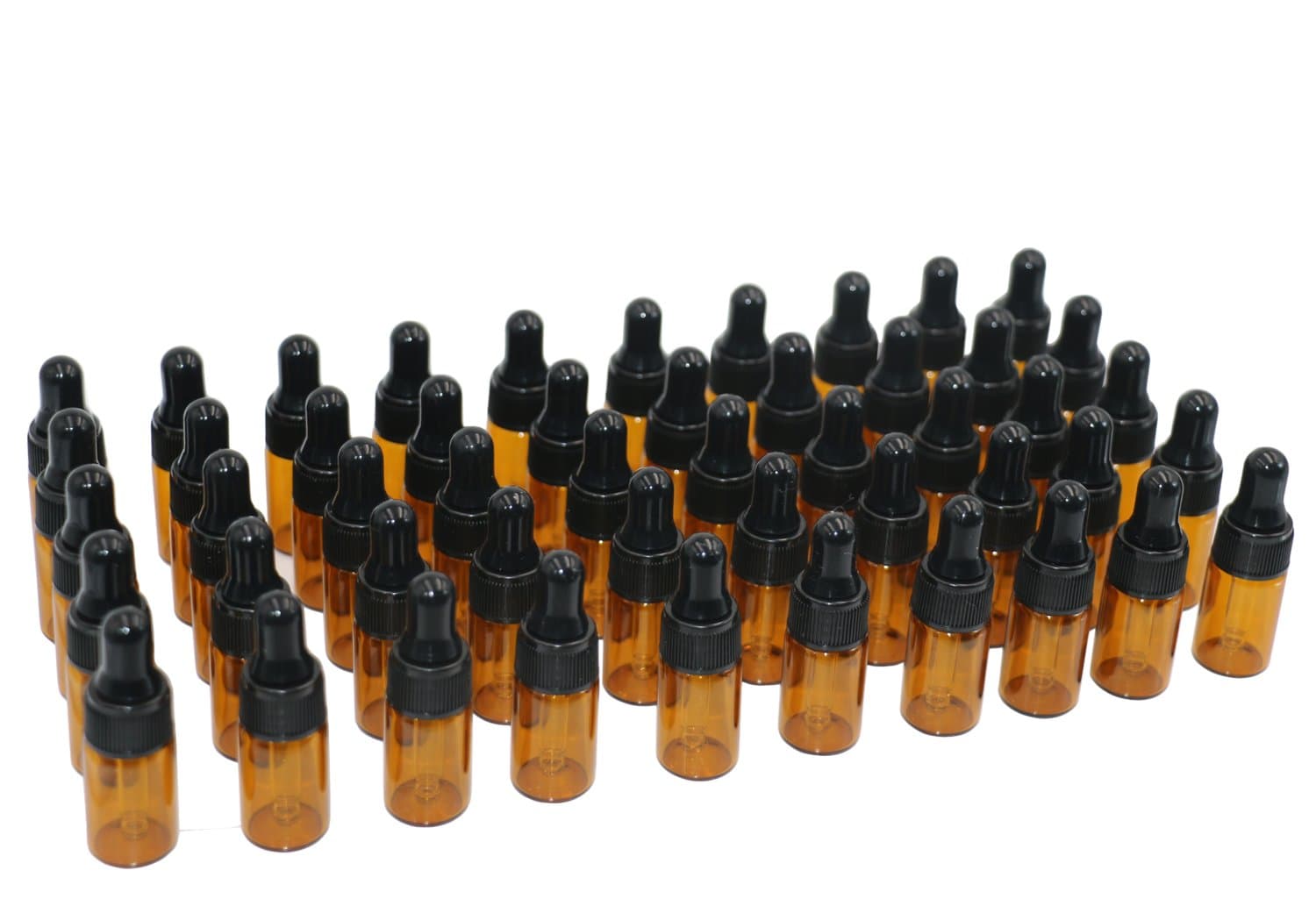 3ml Amber Glass Dropper Bottles 50 Pcs Empty Essential Oil Sample Bottles Mini Refillable Perfume Cosmetic Lotion Liquid Glass Dropper Vials Containers,2 pcs dropper included