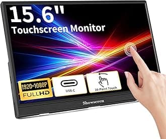 Touchscreen Portable Monitor, 15.6inch Monitor HDR IPS FHD 1920x1080 300cd/m² 10 Point Touch Display USB C/HDMI Computer Monitor with Dual Speakers for Xbox/Raspberry Pi/Laptop/PC/xbox/PS4/5