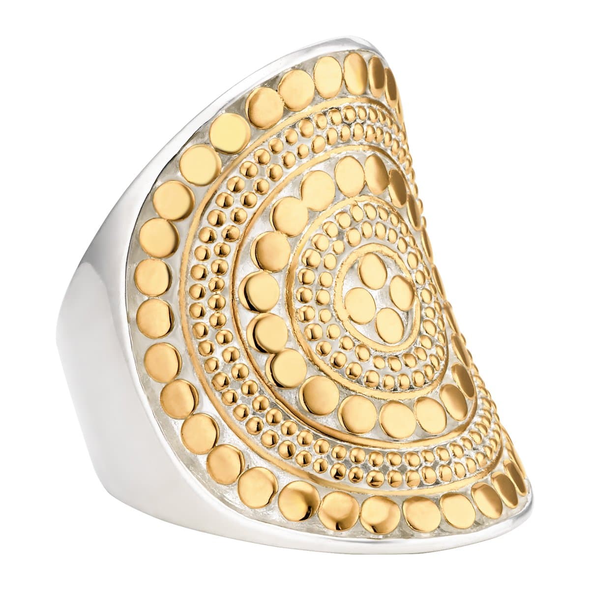 Anna Beck Designs Gold-Plated Beaded Saddle Ring, Size 7.0