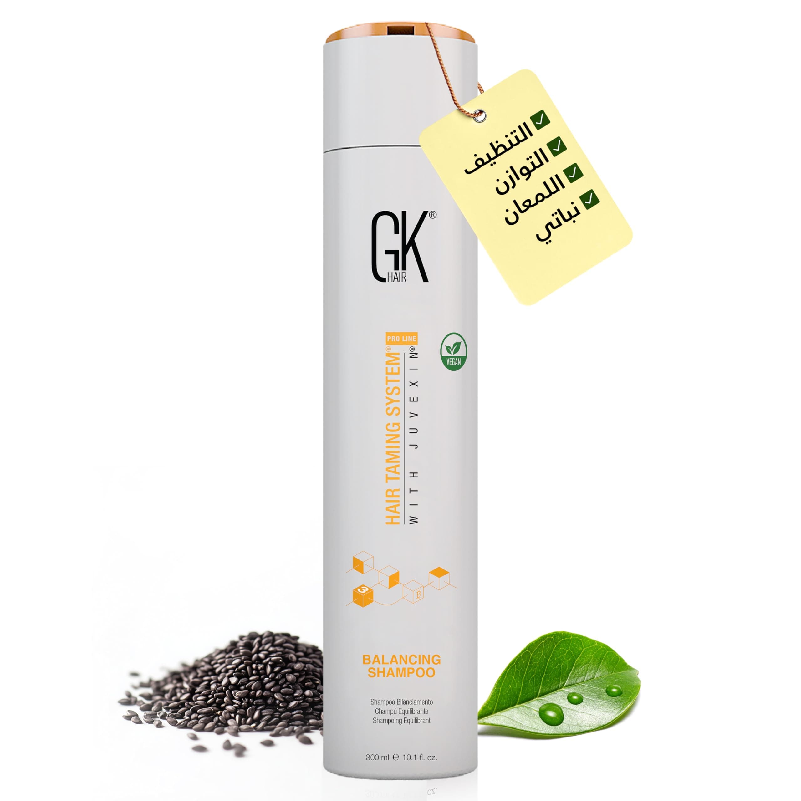 GK HAIR Global Keratin Balancing Shampoo 10.1 Fl Oz For Dry Damaged Oily Greasy & Color Treated Hair, Restores pH Levels, Sulfate-Paraben Free Daily Conditioning Deep Cleanser & Impurities Remover