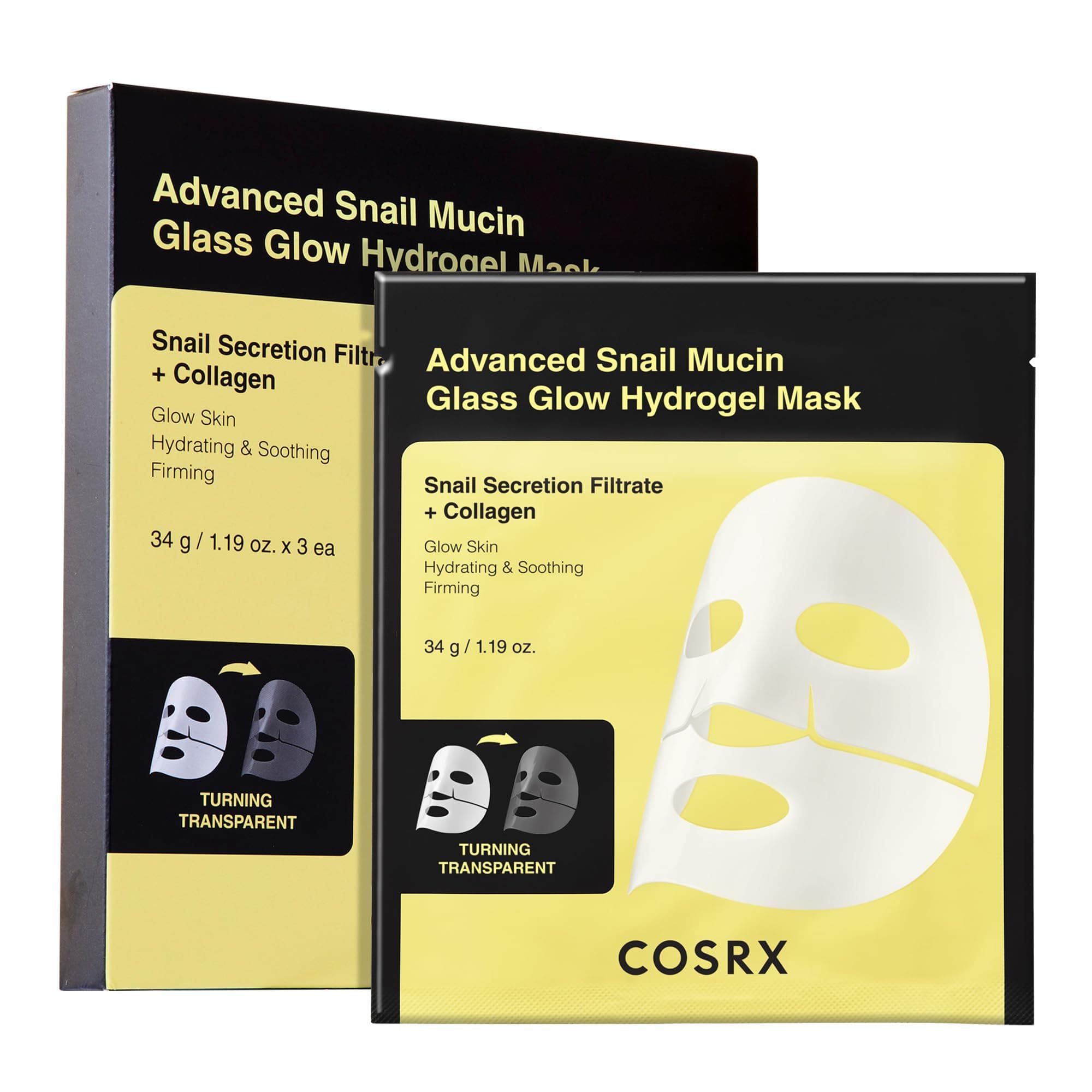 COSRX Advanced Snail Mucin Glass Glow Hydrogel Mask_3 ea