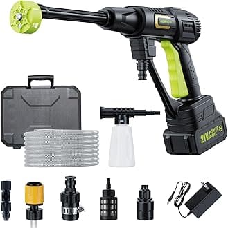 Cordless Pressure Washer Battery Powered; 990 PSI Cordless Power Washer with 4.0Ah Battery&Charger & 6-in-1 Nozzle; Portable Power Washer Cordless for Home; Battery Pressure Washer for Car Wash, Yard