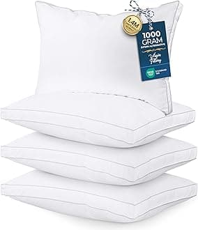 Utopia Bedding Bed Pillows for Sleeping Queen Size (White), Set of 4, Soft & Fluffy Pillow with Down Alternative Filling, Cooling, Hotel Quality, Gusseted Pillow for Back, Stomach or Side Sleepers