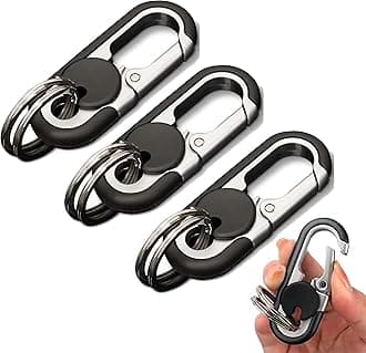 CHRIS GOODMen's Car Key Chain 3pcs, Personalized Creative Stainless Steel Car Keychain for Men
