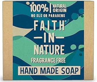 Faith in Nature | 100 g | Fragrance-Free Handmade Soap | 100% Natural | No SLS or Parabens | Sensitive Skin | Vegan & Cruelty-Free