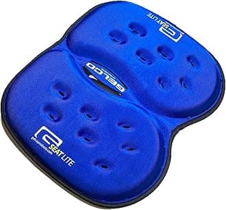 GSeat Lite Travel Gel and Foam Cushion - for Back Pain, Sciatica, Pressure Relief, and Tailbone Discomfort - Promotes Healthy Posture - Ergonomic Comfort - for Car, Commute, Airplane and Travel