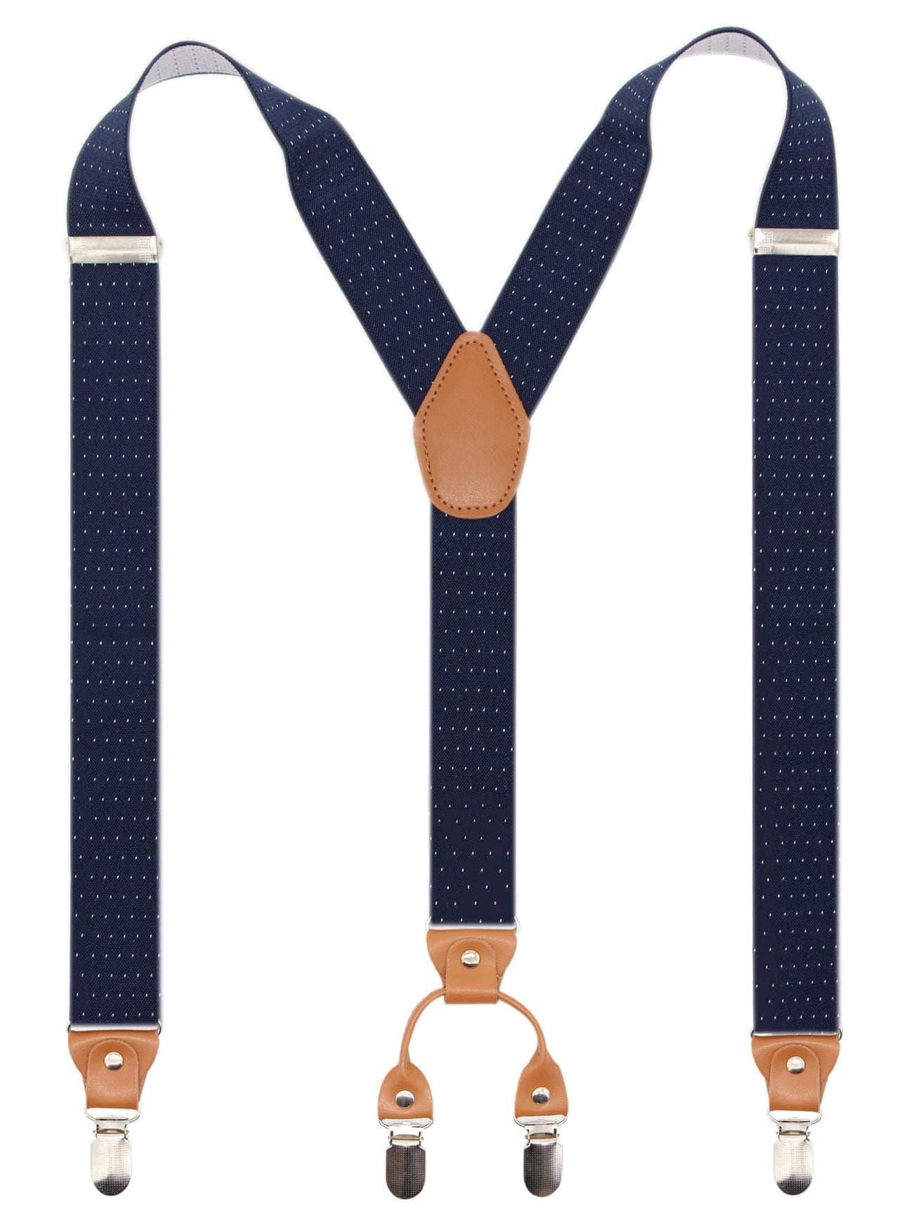 Timiot Men’s Y-Back 4 Metal Clip Elastic Wide Suspenders Perfect For Both Casual&Formal