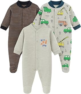 100% Cotton Rompers/Sleep Suits/Jumpsuit/Night Suits for Baby Boys & Girls, Infants, New Born Pack of 3