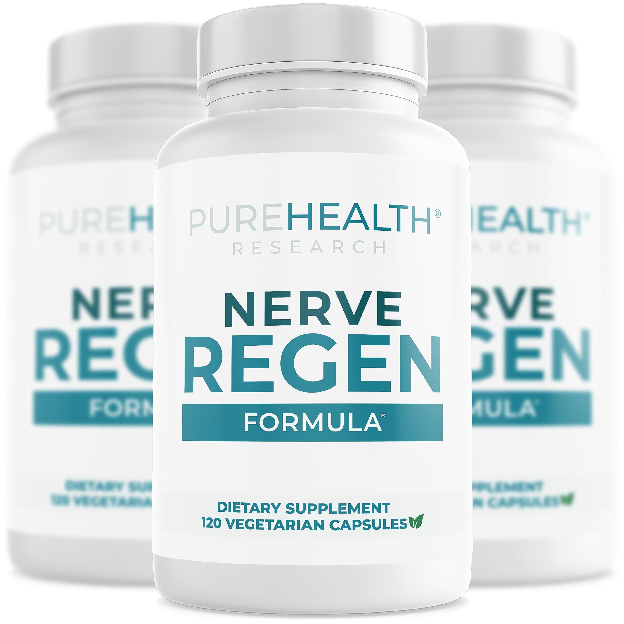 Nerve Regen Formula - Nerve Support Supplement for Feet & Hands - with Alpha Lipoic Acid ALA, Benfotiamine, Acetyl L-Carnitine, Vitamin B2, B6, B12, D3 & More - 3 Bottles