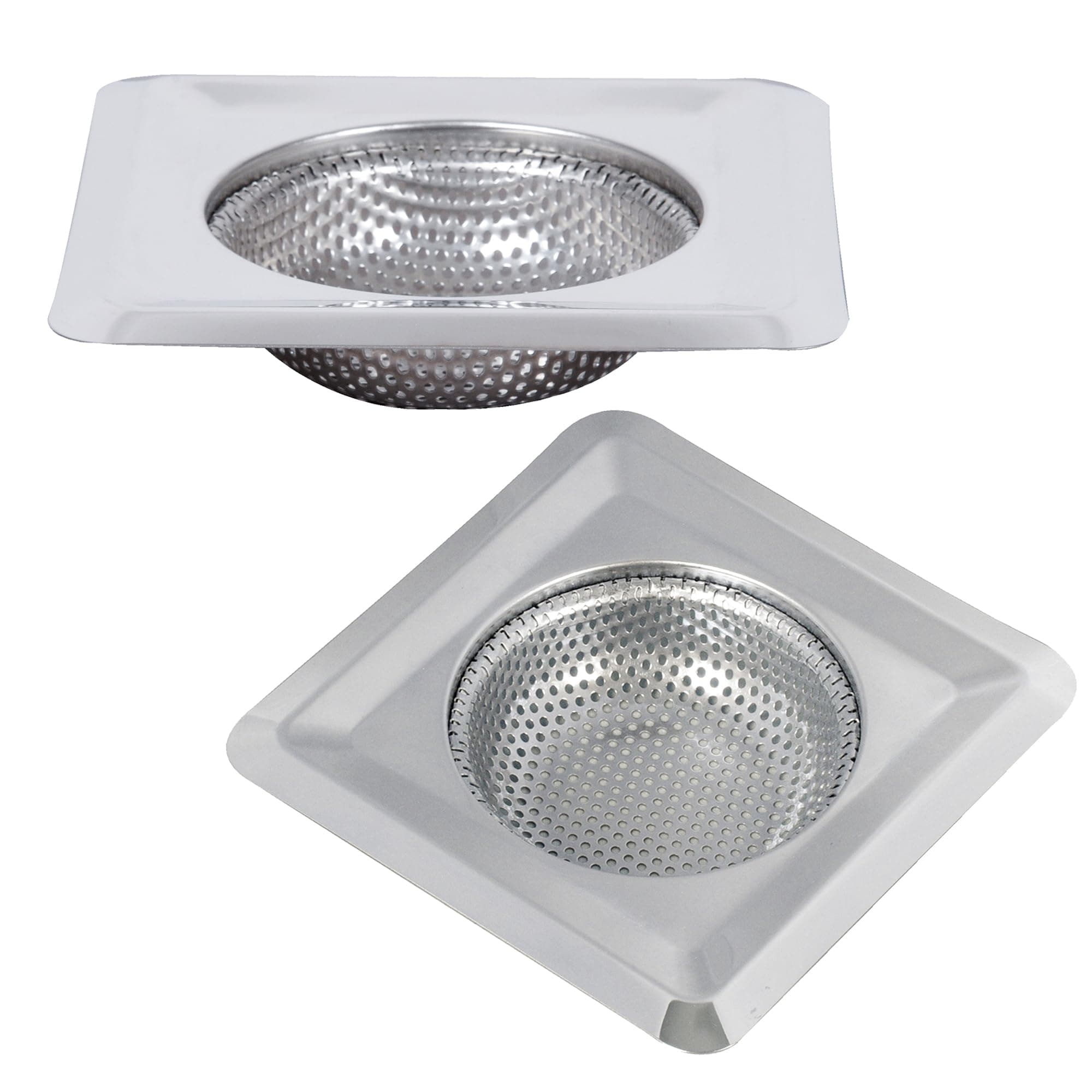 Urbane Home Sink Strainer | Kitchen Sink Strainer | Sink Drain Strainer | Drain Catcher for Bathroom | Mesh Drain Deep Filter for Kitchen | Sink Square Moti Jali | 115 mm | Pack of 2 | Silver